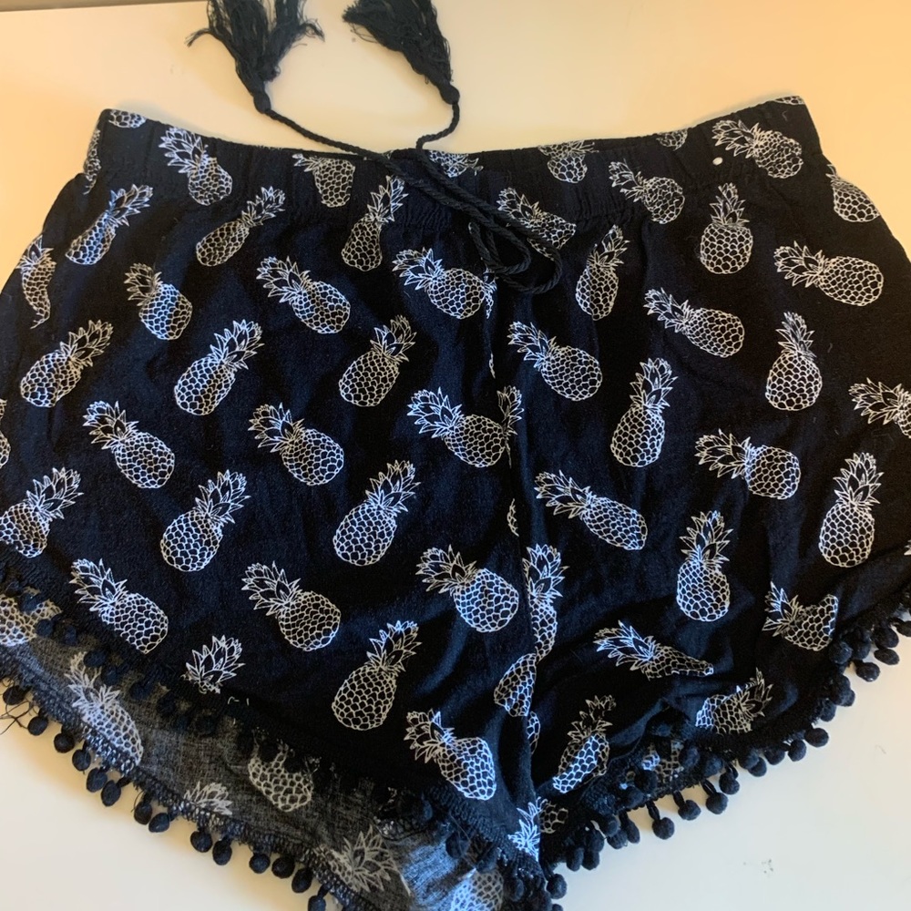 pineapple pj shorts!! good condition has ties and pom pom on the edges